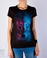 женская футболка волк космический (светится)