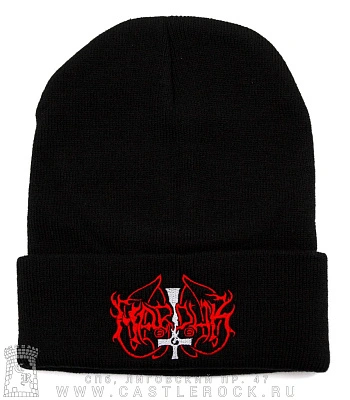 шапка с отворотом и вышивкой marduk