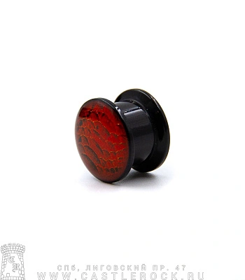 Плаг Акрил с Рисунком Чешуя 12 мм (с внутренней резьбой)