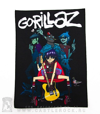 нашивка на спину gorillaz (группа)