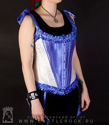 корсет белый с голубым