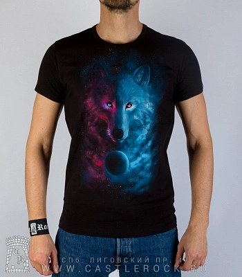 футболка волк космический (светится)