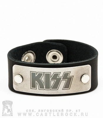 браслет кожаный kiss (широкий)