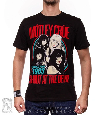 футболка motley crue "shout at the devil world tour 1983"