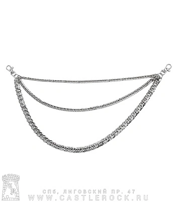 тройная цепь с карабином №09 (плетение панцирное)