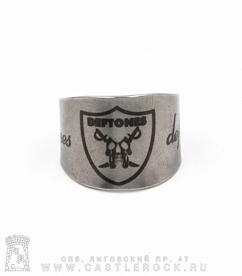 кольцо сталь с гравировкой deftones (безразмерное)