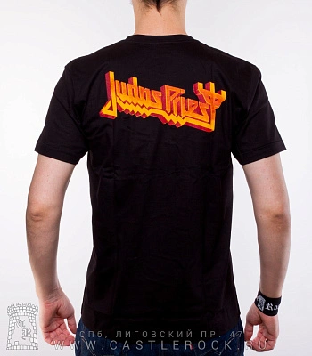 футболка judas priest "firepower tour" (группа, лого внизу)