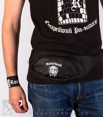 сумка на пояс с вышивкой motorhead