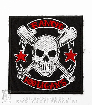 нашивка rancid "hooligans" (вышивка)