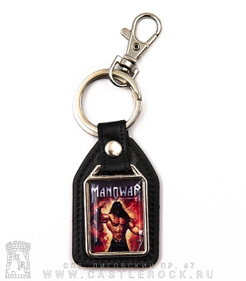 брелок прямоугольный на подкладке manowar "fire and blood"