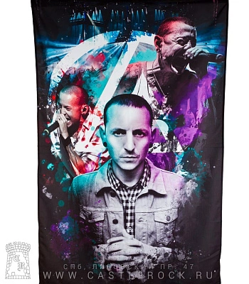постер тканевый linkin park chester bennington (лого)