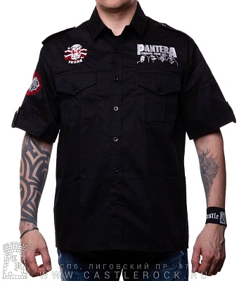 рубашка с коротким рукавом pantera "cowboys from hell" (вышивка)