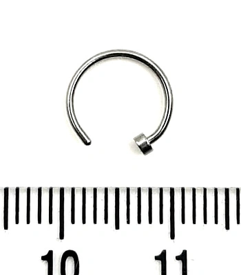 Кольцо для носа Сталь Разжимное со Стопором 0,8 х 8