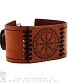 браслет кожаный с гравировкой агисхьяльм шлем ужаса в руническом круге