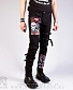 брюки с ремнями и принтами (череп, анархия)