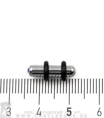 Плаг Сталь со Стразом (синим, с резинками) 4 мм