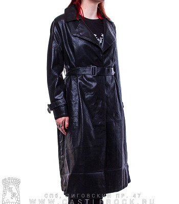 плащ женский к/з запашной а5088