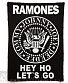 нашивка на спину ramones "hey ho lets go" (вышивка)