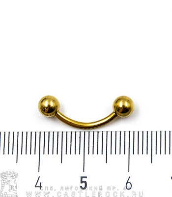 Банан Сталь Золотистый с Шариками 1,6 х 12 х 5/5