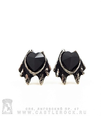 серьги alchemy gothic (алхимия готик) e208 black heart