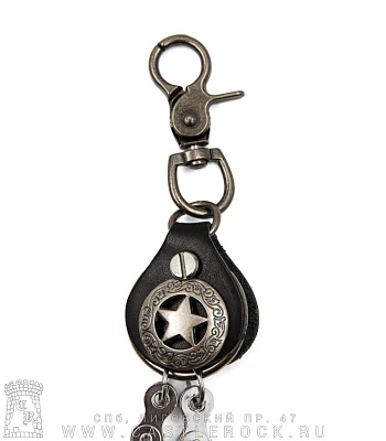 двойная цепь с карабином звезда (мотоциклетная)