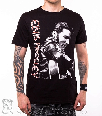 футболка elvis presley (ч/б, с гитарой)