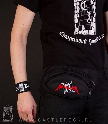 сумка на пояс с вышивкой metallica (лого)