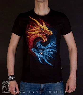 футболка драконы лед и пламя (светится)