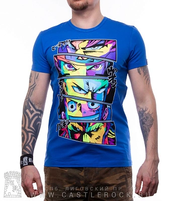футболка аниме (синяя, светится)