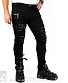 брюки devil fashion черные стрейч (ремни, клепки)