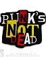 нашивка punks not dead (надпись разноцветная, вышивка)
