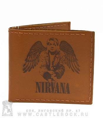 портмоне с гравировкой nirvana kurt cobain (ручная работа)