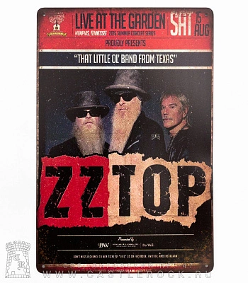 табличка zz top "that little ol' band from texas" (постер)
