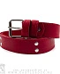 ремень кожаный полотно (клепки, красный, узкий)
