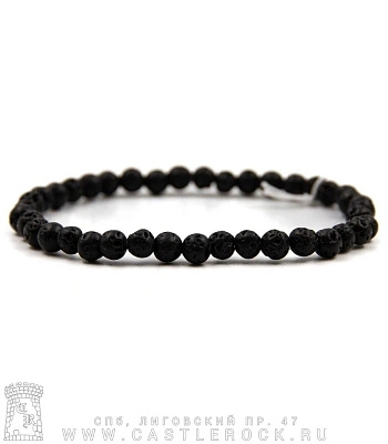 браслет из натурального камня вулканическая лава (3-5 мм)