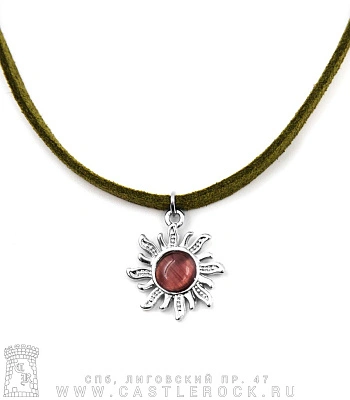 чокер солнце (текстиль, зеленый)