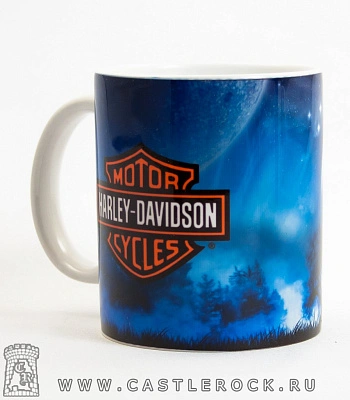 кружка harley-davidson (волк воет на луну)