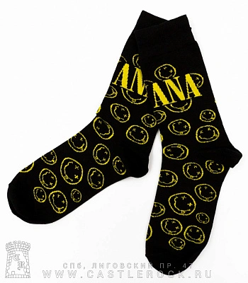 носки nirvana (смайлы, черные)