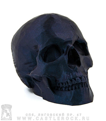 статуэтка череп полигональный (3d печать, черная)