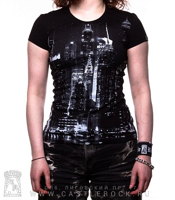 женская футболка город (светится)