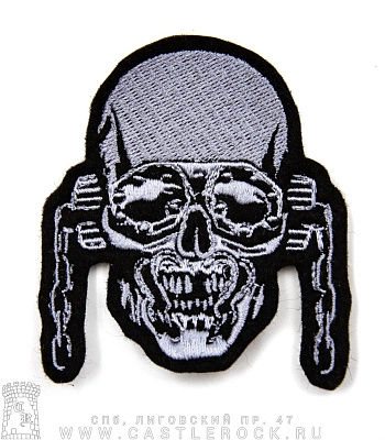 нашивка megadeth vic rattlehead (серая, вышивка)