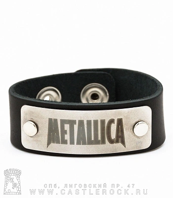 браслет кожаный metallica (широкий)
