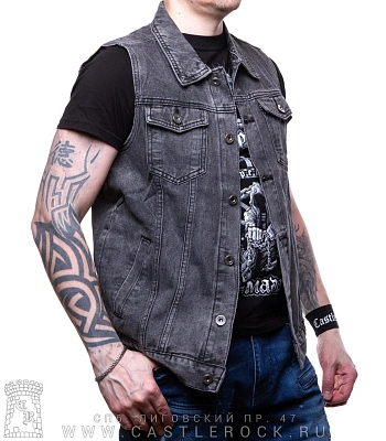 жилет джинсовый серый e320