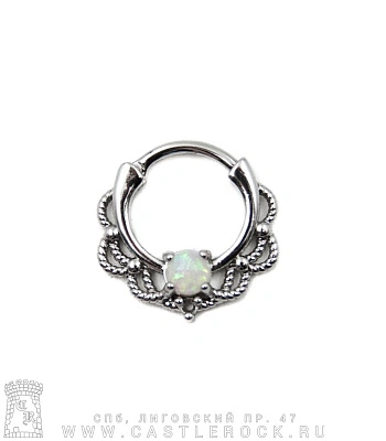 Кликер для септума Кружево (опалит белый)