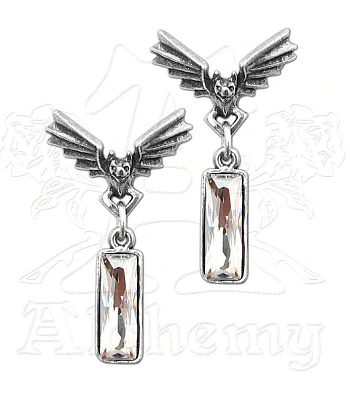 серьги alchemy gothic (алхимия готик) e302 chrysler bat crystal