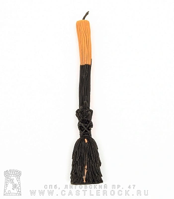 свеча метла (розовая с черным, воск)