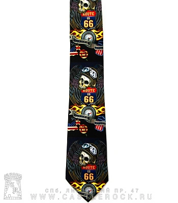 галстук череп байкера "route us 66"