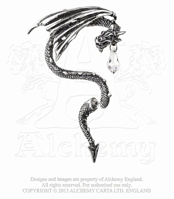 серьга кафф alchemy gothic (алхимия готик) e330 crystal dragon