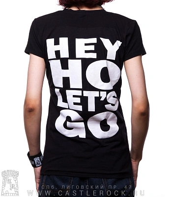 женская футболка ramones "hey ho let's go"
