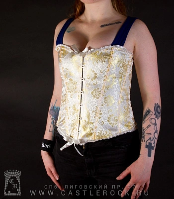 корсет белый с золотым узором
